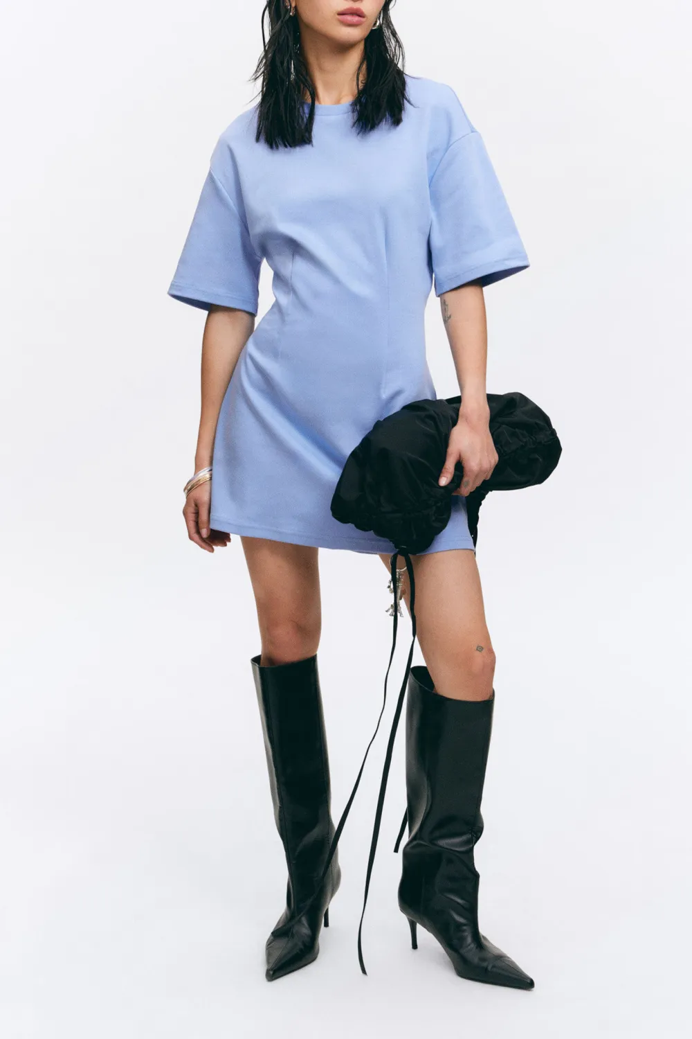Drop Shoulder Half Sleeve Dress