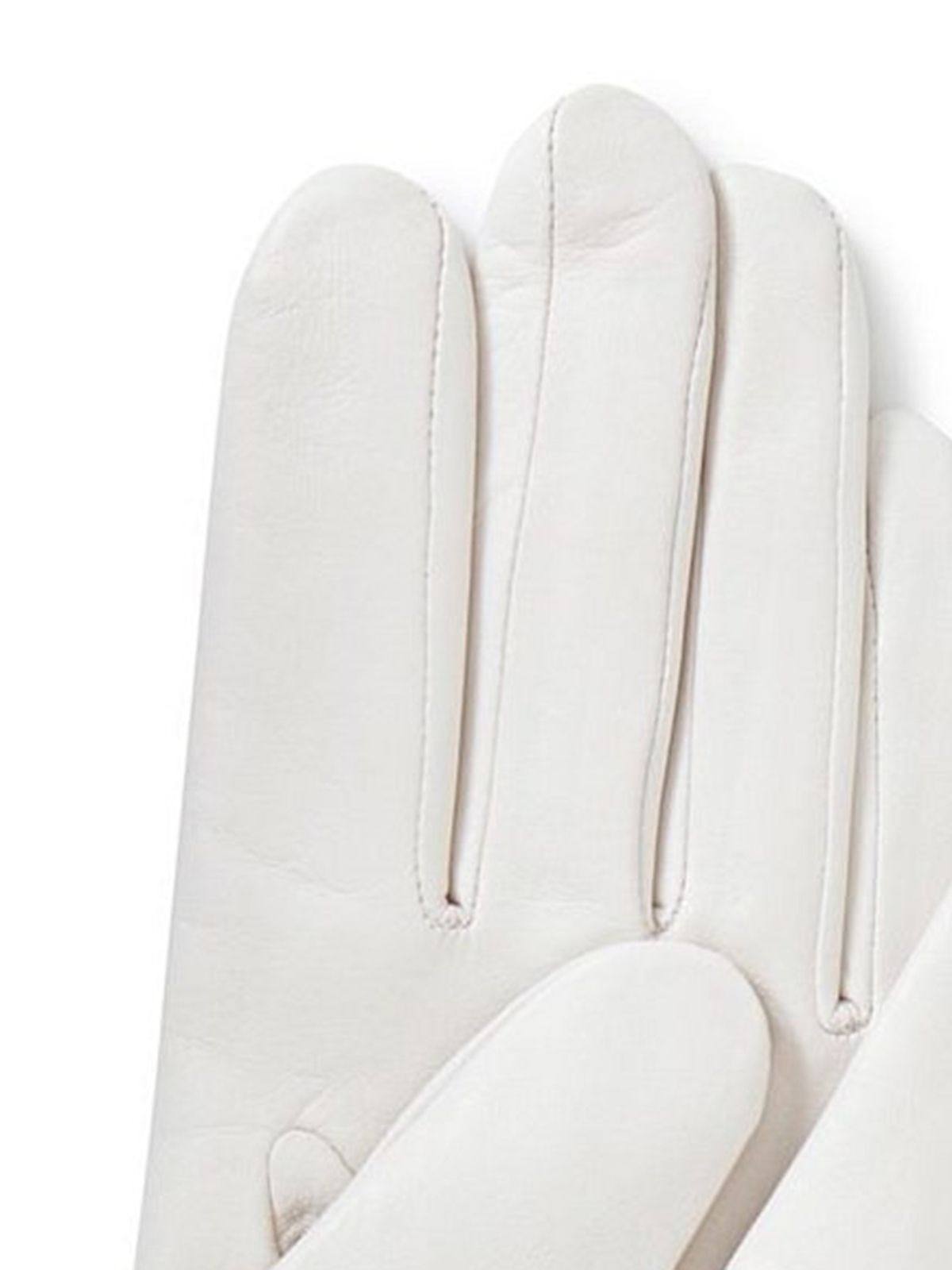 Elegant White Leather Gloves
