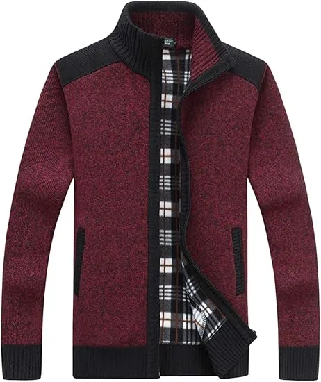 🧥 Men’s Reversible Full Zip Knitted Cardigan – Two Styles. One Smart Choice.