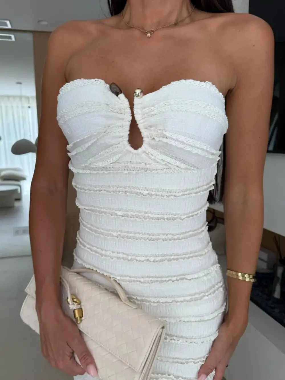 Modern Ruched Maxi Dress
