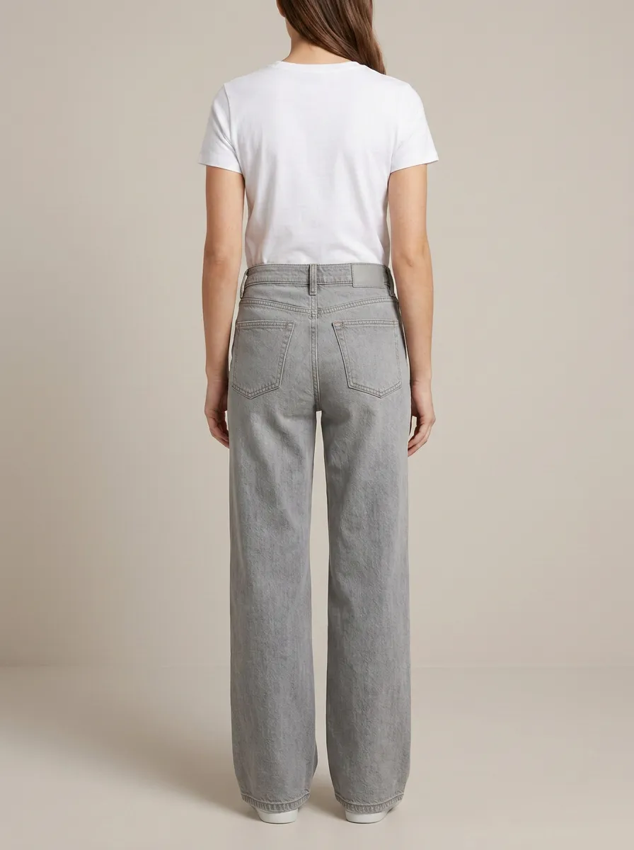 Street-Ready Wide-Leg Printed Denim Jeans