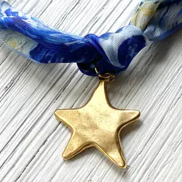 Starry Night Scarf W Star Necklace
