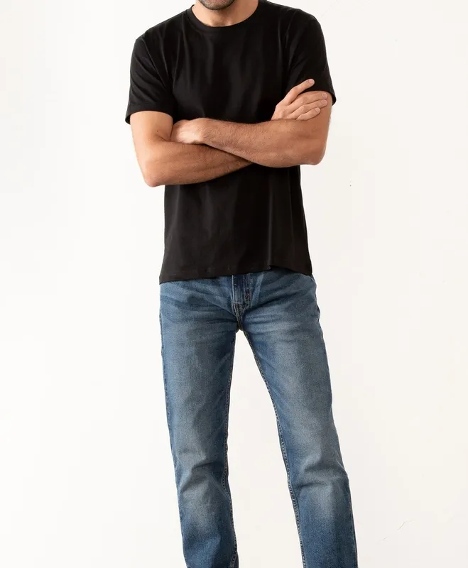 Black Cotton Crew Neck T-Shirt