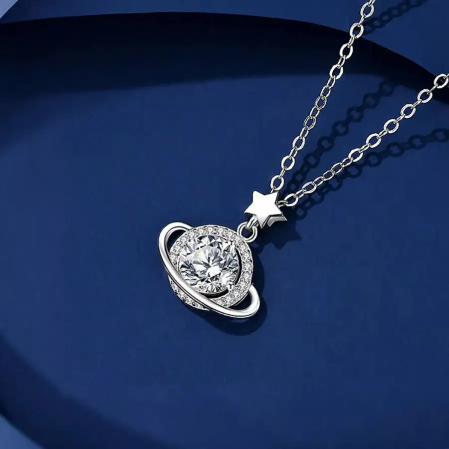 Smooth Sterling Silver Planet Necklace