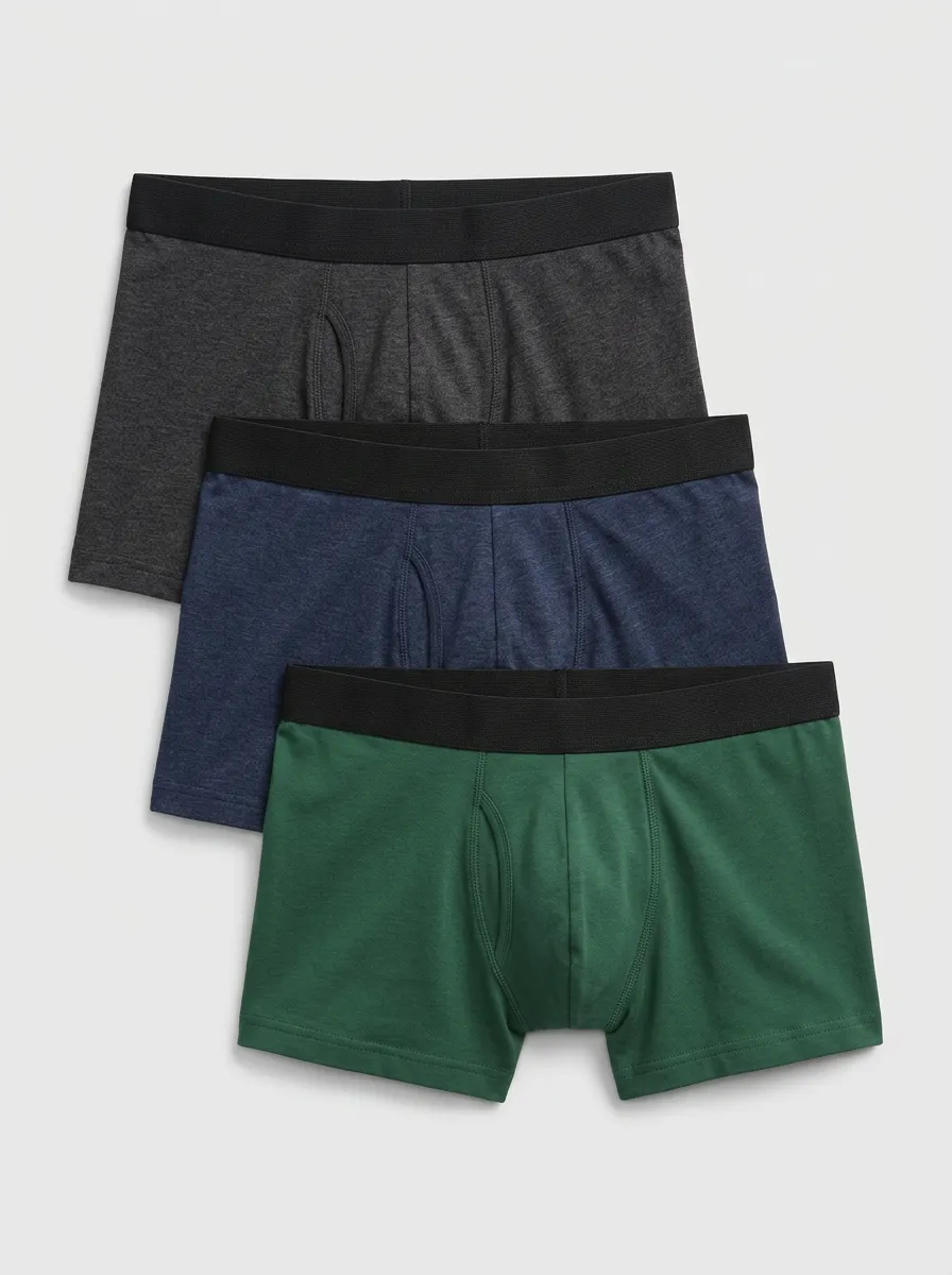 Solid Three-Pack Boxer Briefs