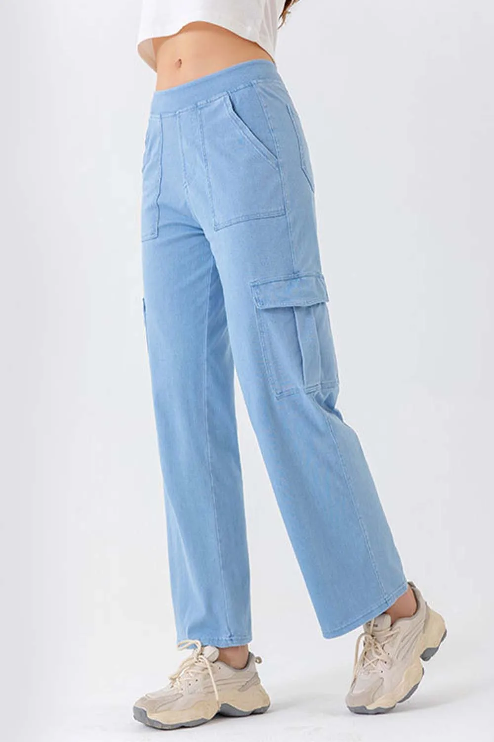 Relaxed Button Denim Jeans