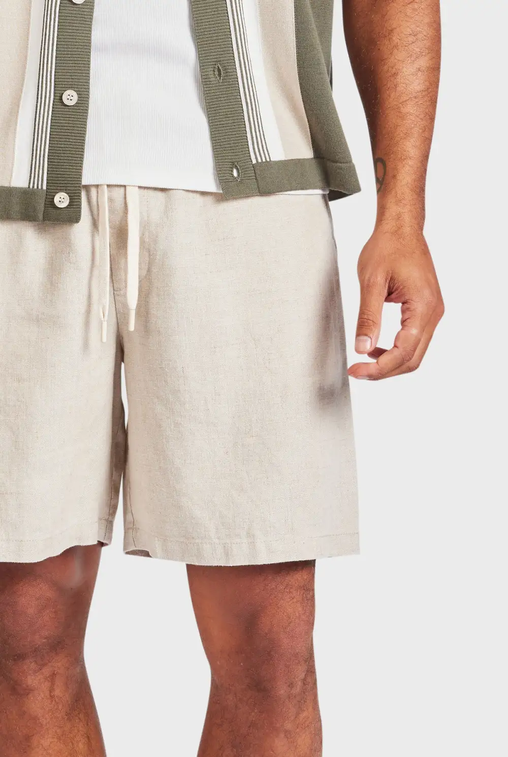 Elastic Waist Contrast Drawcord Short