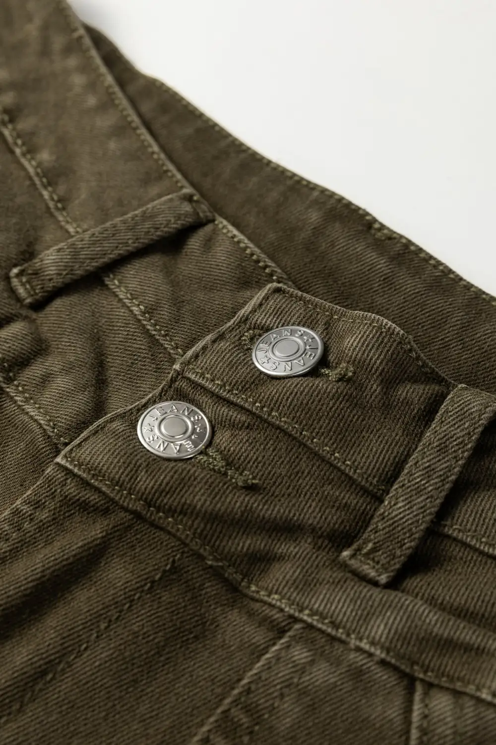 Collared Elastic Waist Denim Jeans