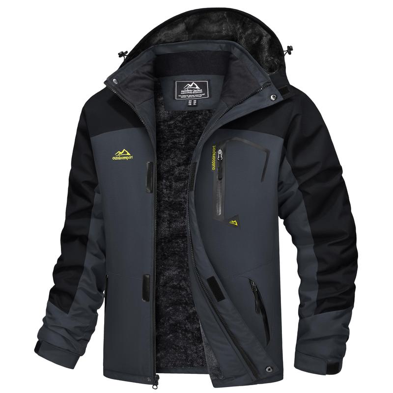 Men’s Winter Coats Waterproof Ski Snow Jacket Warm Fleece Jacket Parka Raincoats With Multi-Pockets