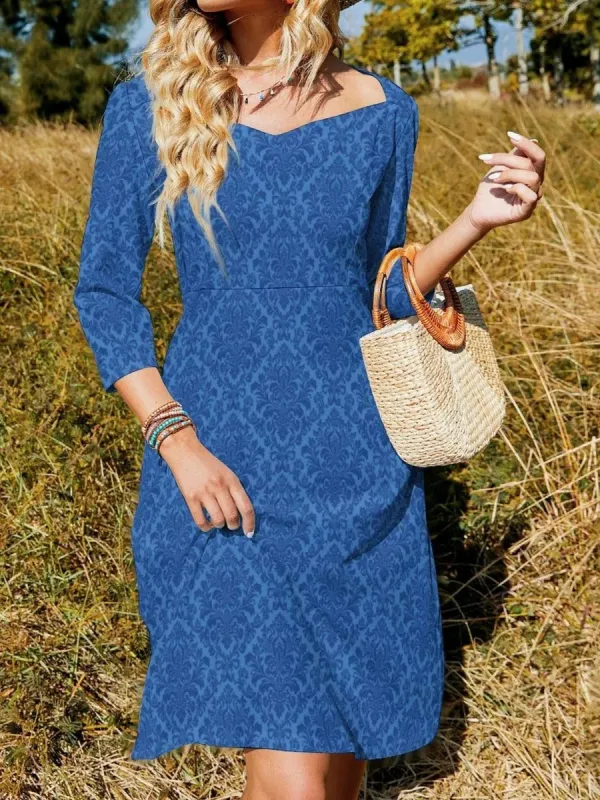 Retro Geometric Printed Dress