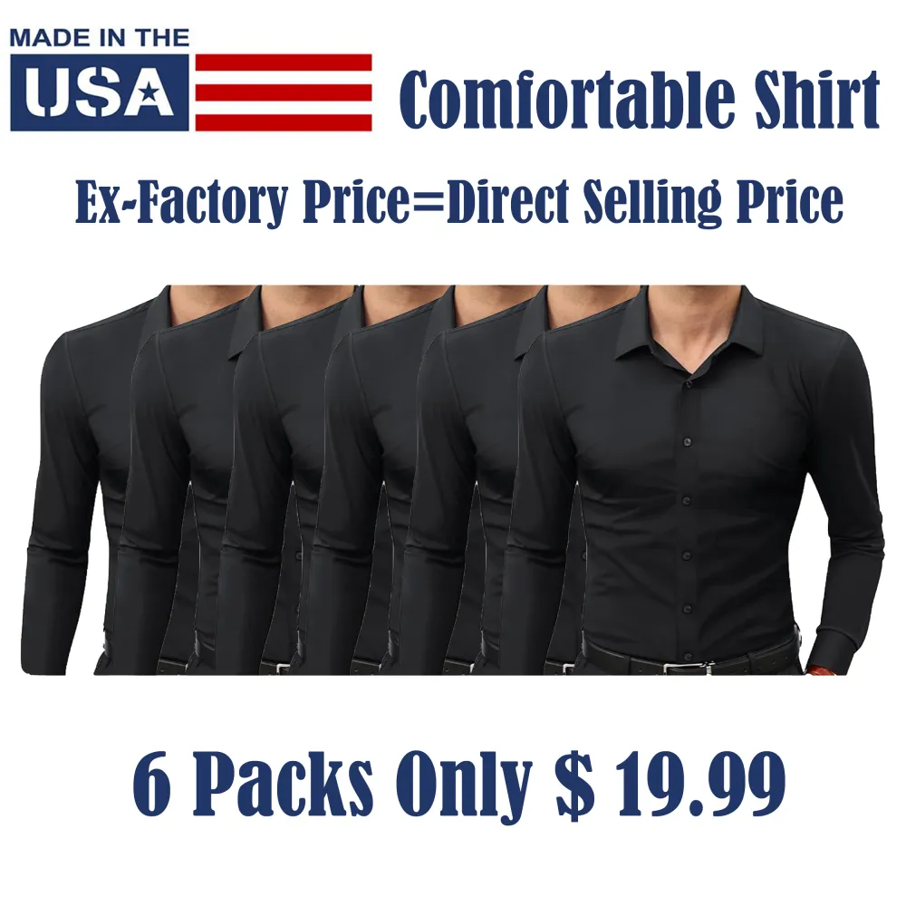 ✨ Dress Shirts – 16-Way Stretch | Slim Fit | Wrinkle-Free | Traveler Essential