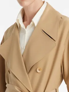 Mulberry Silk Women Trench Coat With Belt