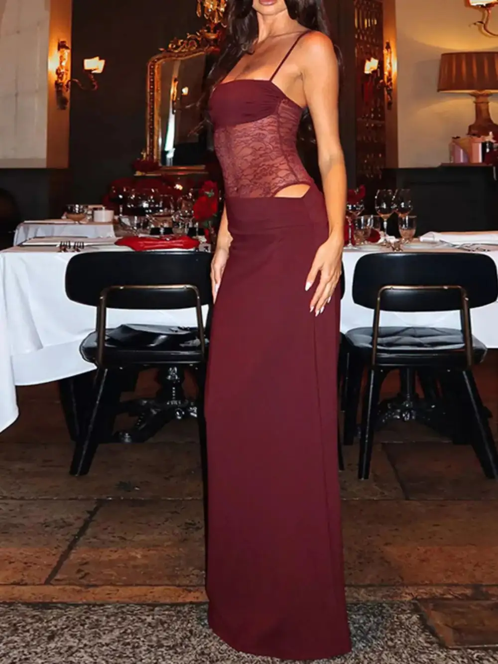 Clean Line Lace Maxi Dress