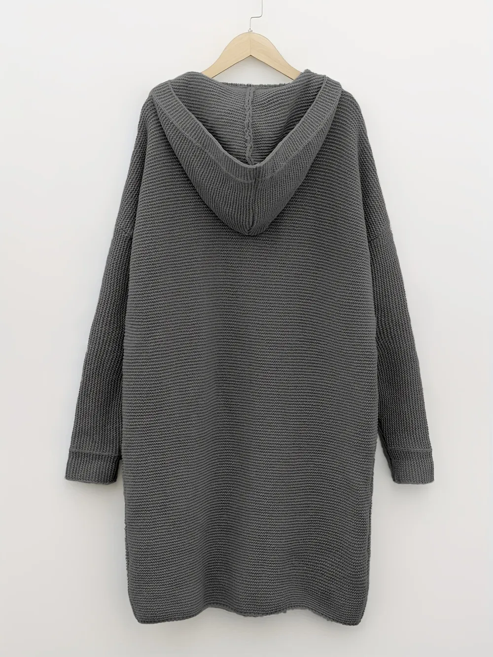 50% OFF Plus Size Casual Cardigan, Women's Plus Solid Button Up Long Sleeve Hoodie Cardigan