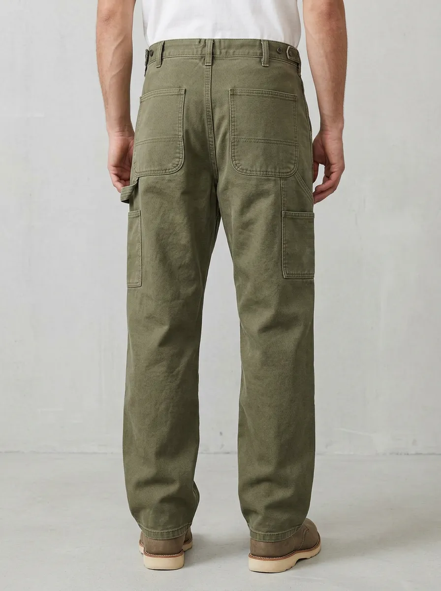Men's Olive Green Utility Multi-Pocket Cargo Pants