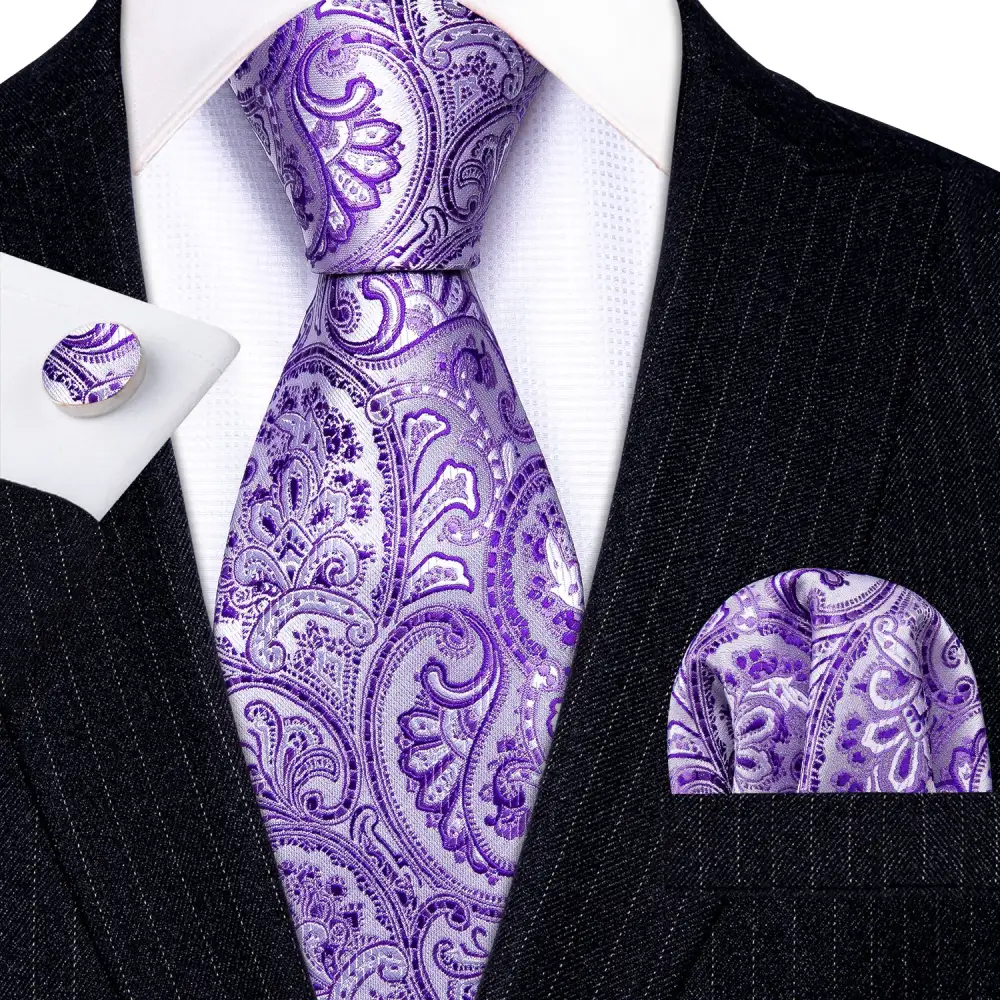 Structured Paisley Silk Necktie Set