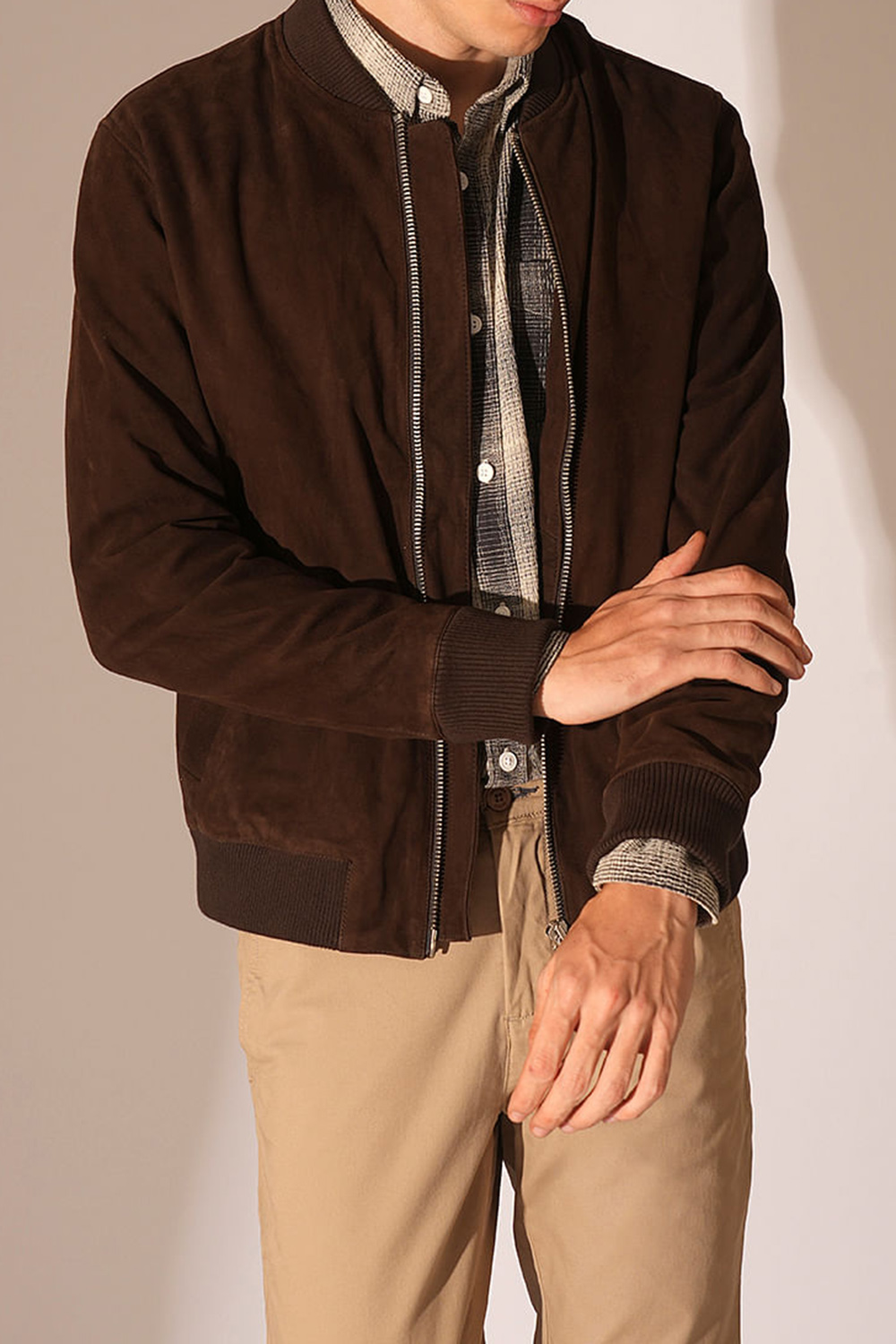 Black Beige Check Cotton Shirt