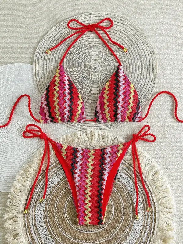Knitted String Bikini Swim Set