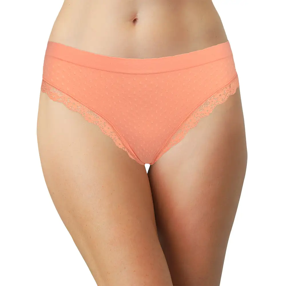 Seamless Tag-Free Lace-Trim Bikini Panty