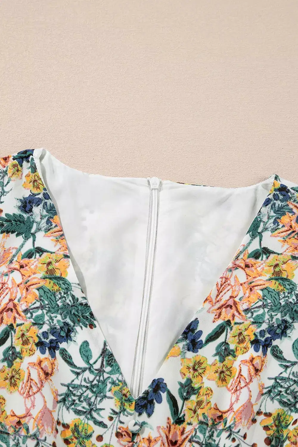 Gathered Detail Floral Printed Ruffle Mini Dress