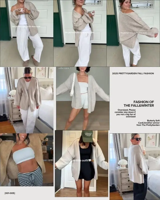 🔥Women's Oversized Cardigan Sweater Fall Long Lantern Sleeve Knit Open Front Lightweight Sweater Knitwear Tops🔥