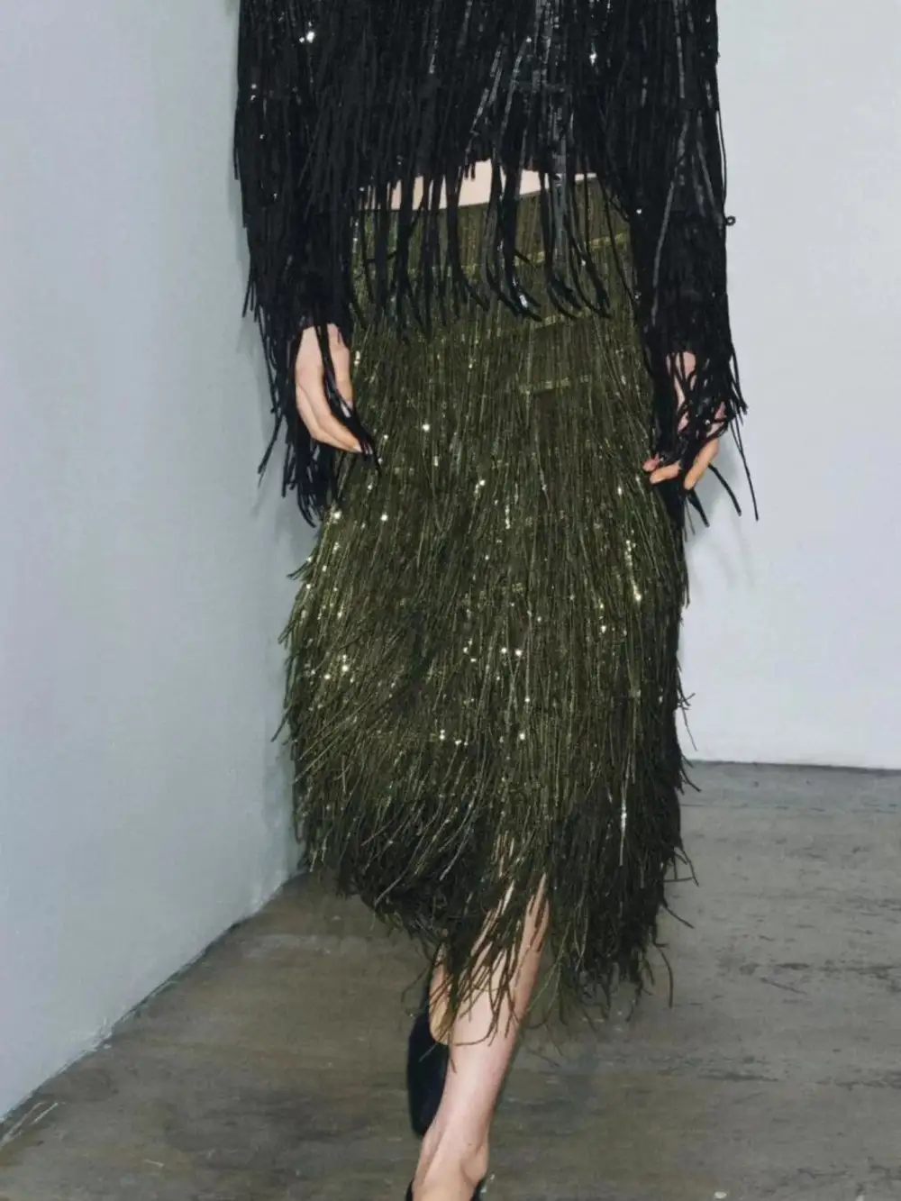 Balanced Long Sleeve Sequined Detail Coordinated Set