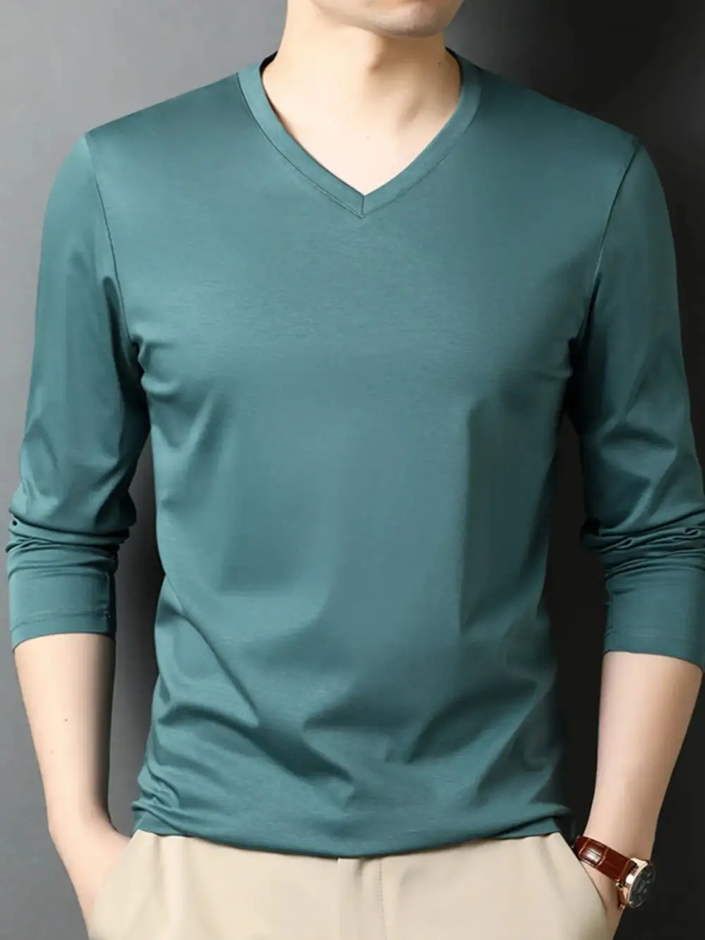 V-Neck Long-Sleeve T-Shirt