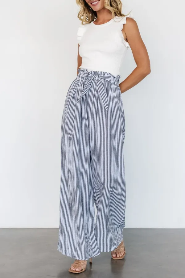 Daily Versatile Striped Loose Pants