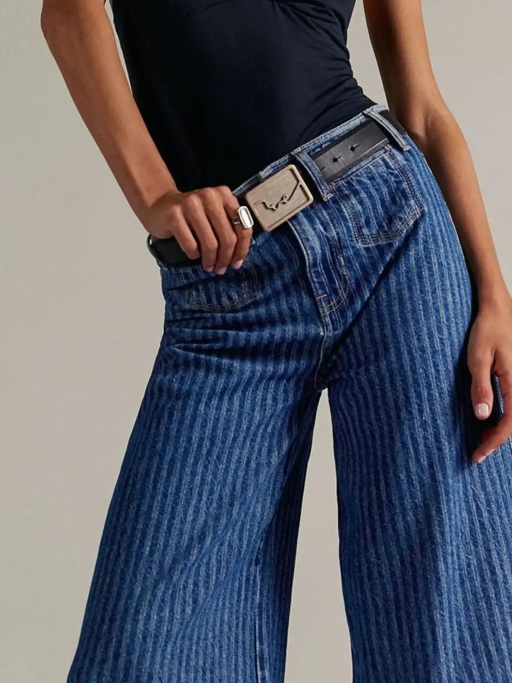 Utility Wide Leg Denim Jeans