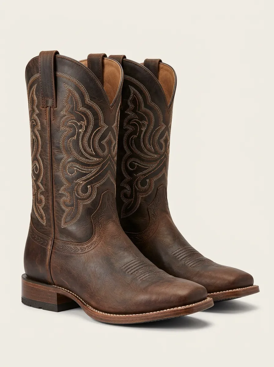 Men's Classic Western Cowboy Embroidered Cowboy Boots