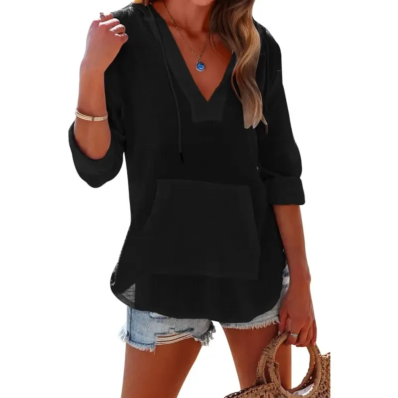 Women's Hooded Beach Cover Up Top