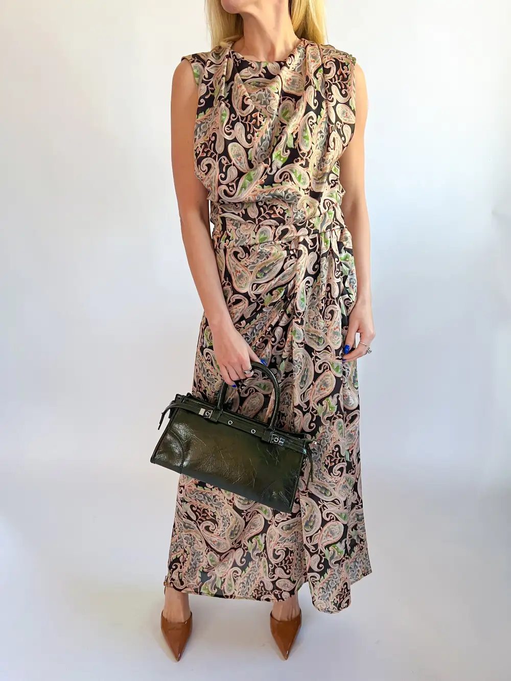 Paisley Draped Wrap Skirt