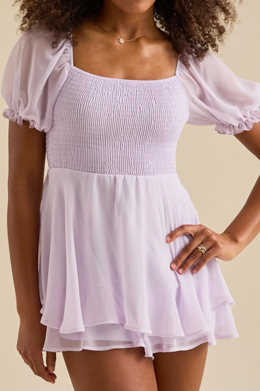Lilac Smocked Romper