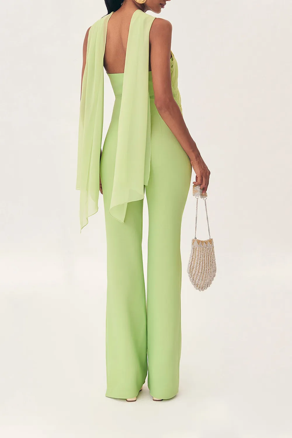 Women's Solid Color with Tulle Jumpsuit