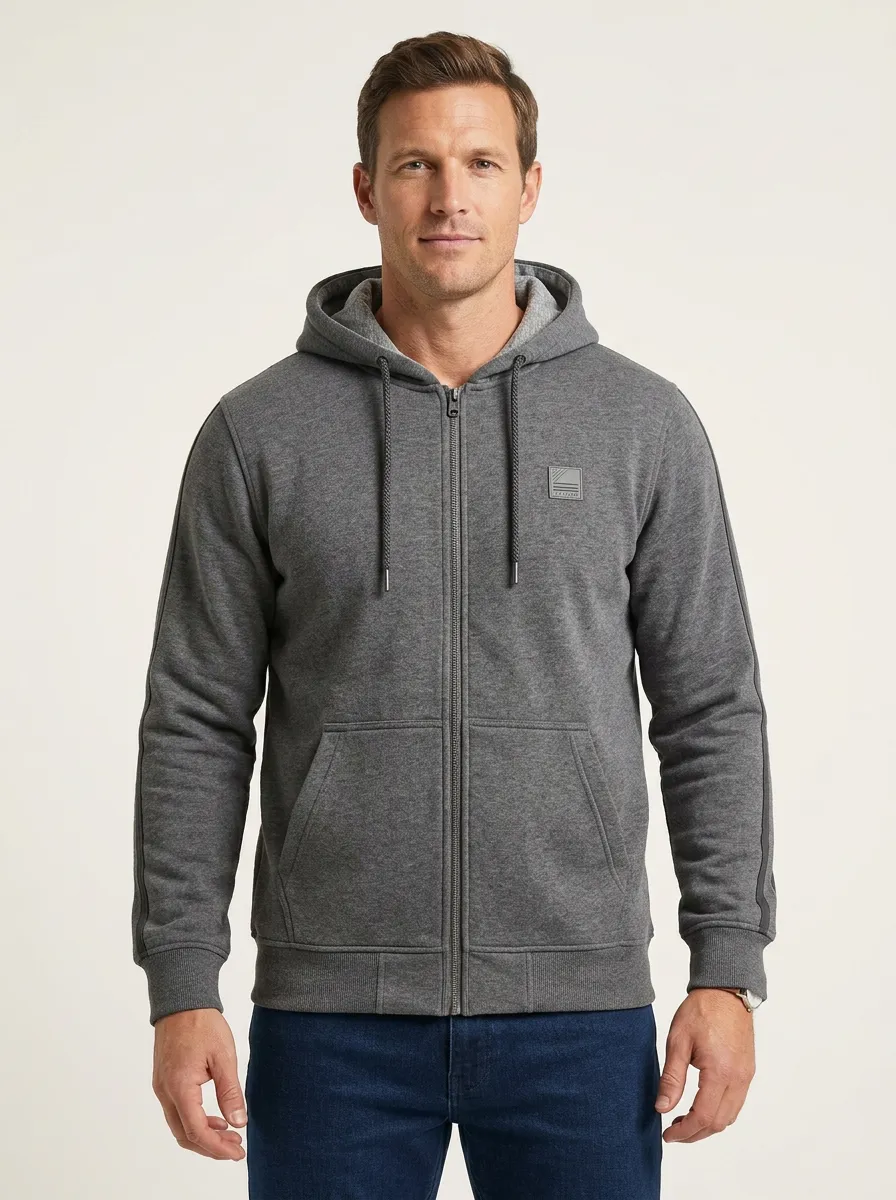 Active Zip-Up Hooded Fit Men's Sport Jacket