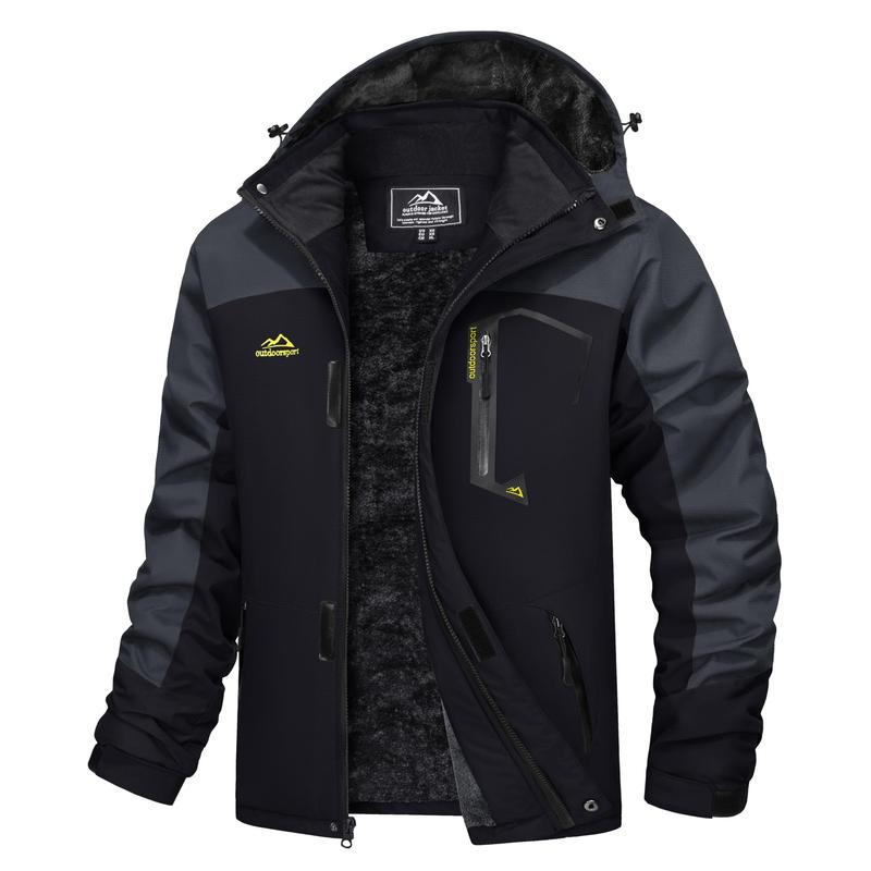 Men’s Winter Coats Waterproof Ski Snow Jacket Warm Fleece Jacket Parka Raincoats With Multi-Pockets