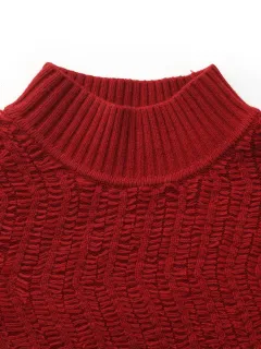 Wool Chili Red Women Sweater