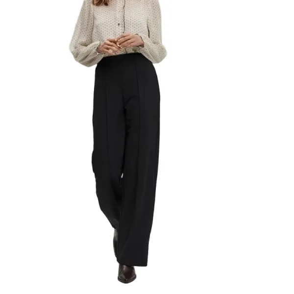 Wide-Leg Cropped High-Waist Women's Trousers