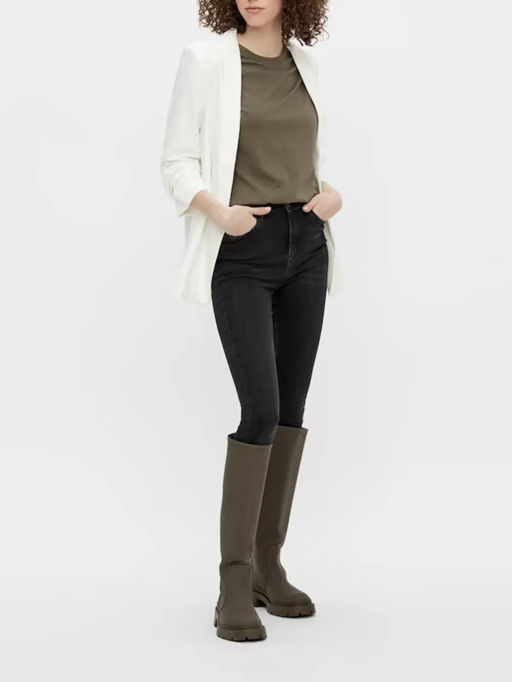 Red Plain Colored Soft Feel Blazer