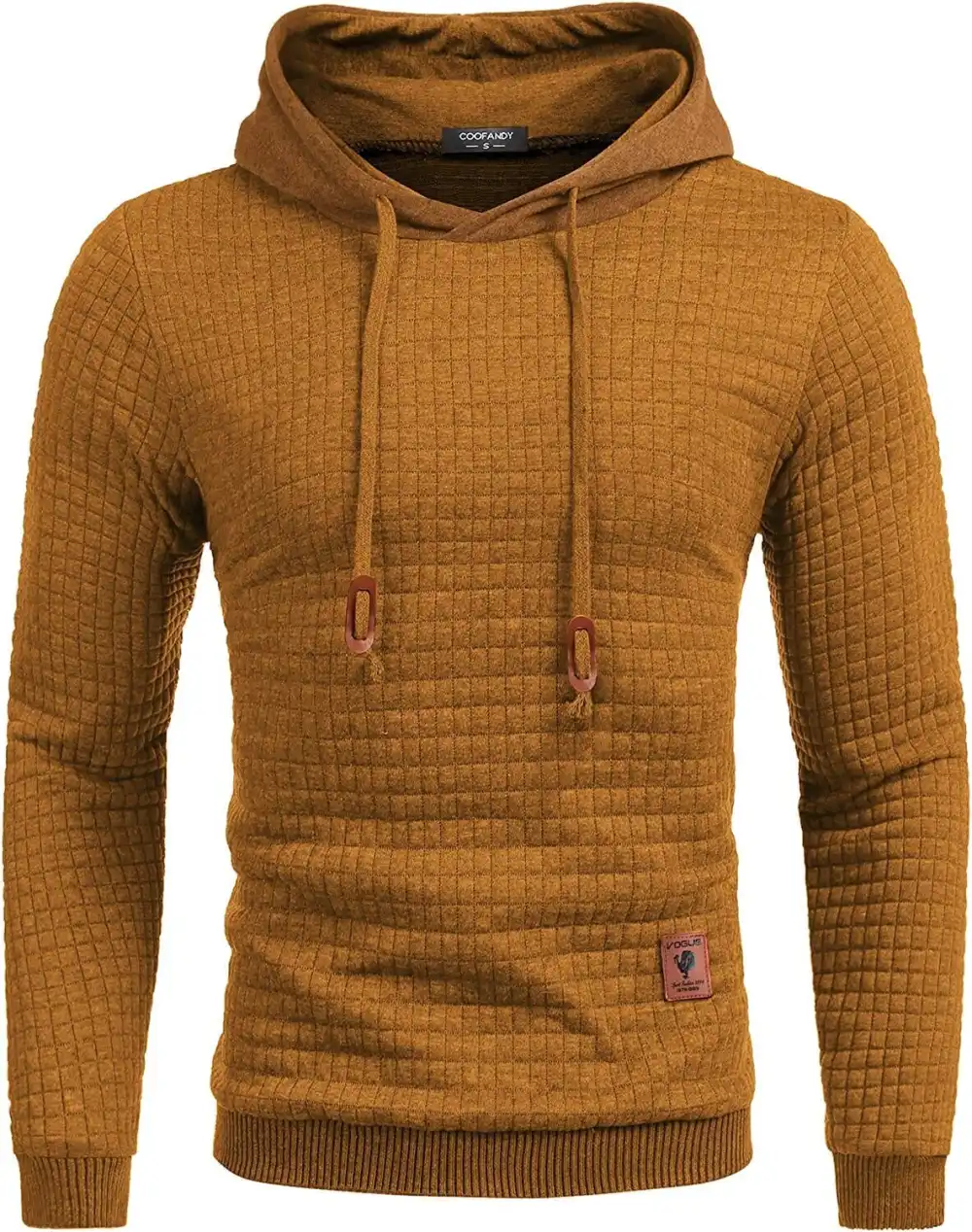 Gym Drawstring Plaid Jacquard Hoodie