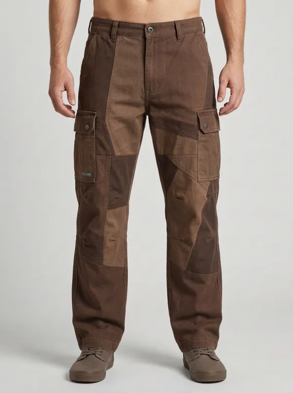 Men's Patchwork Utility Pocket Cargo Pants
