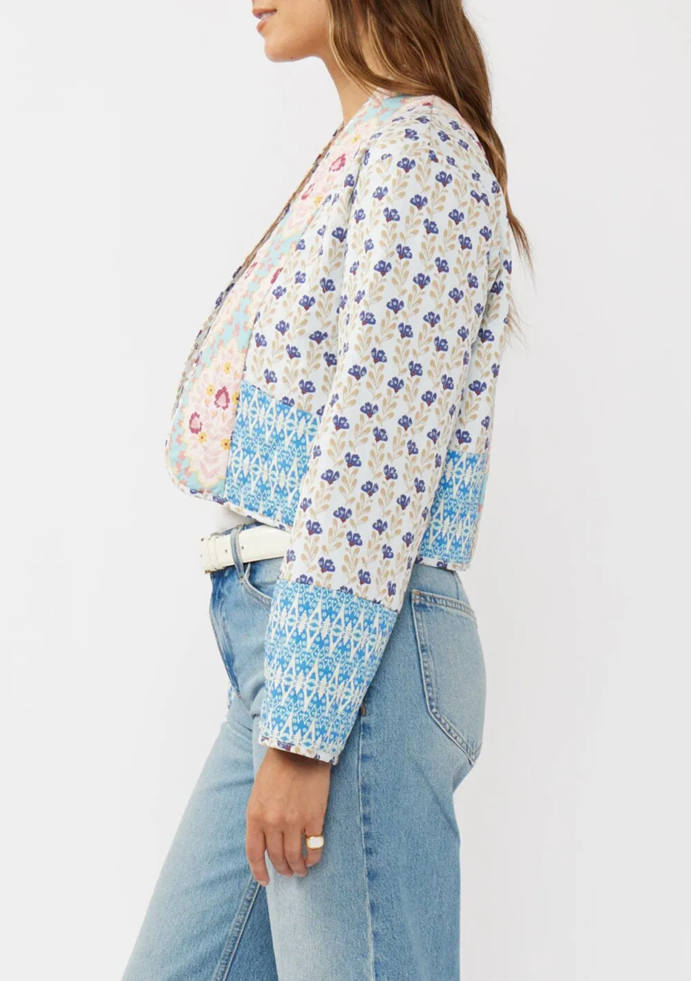 Floral Open Front Jacket