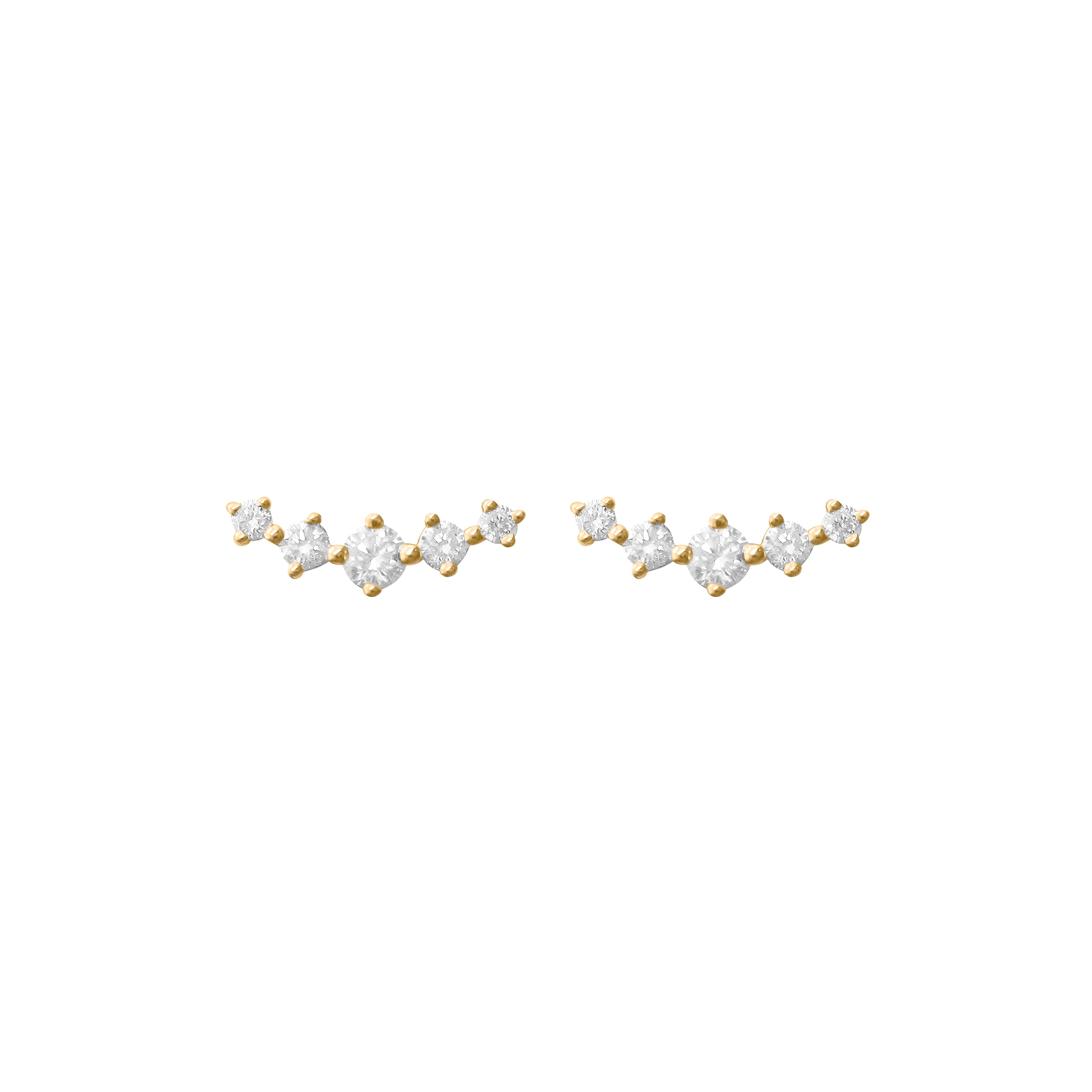 Polished Bold Gem Detail Stud Earrings