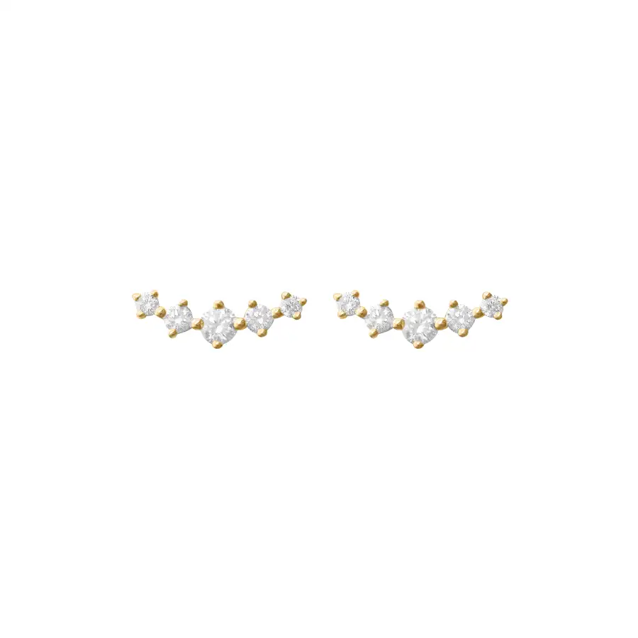 Polished Bold Gem Detail Stud Earrings
