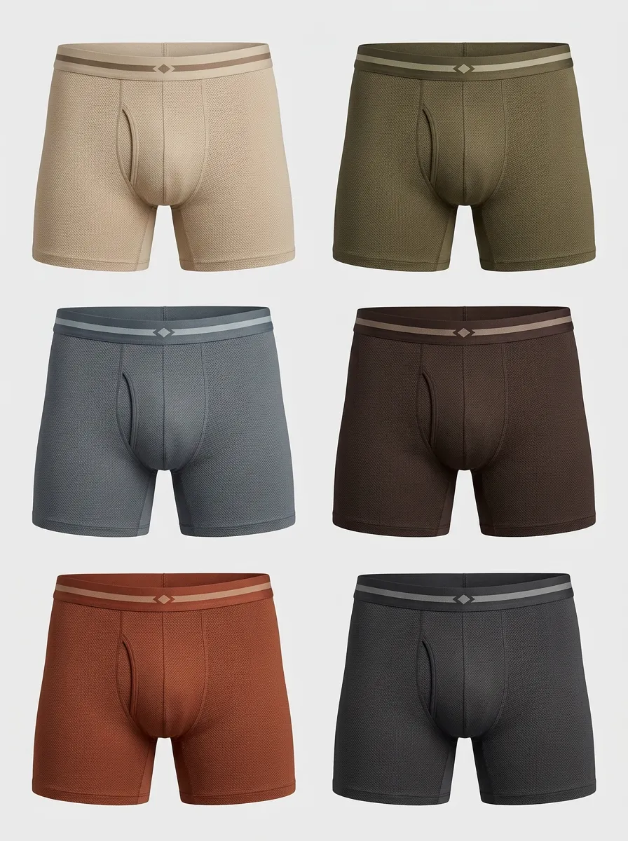 Men's Mesh 6-Pack Detail-Waistband Boxer Brief Set