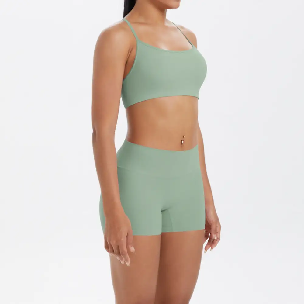 Backless Sleeveless Two-Piece Top and Shorts Active Set