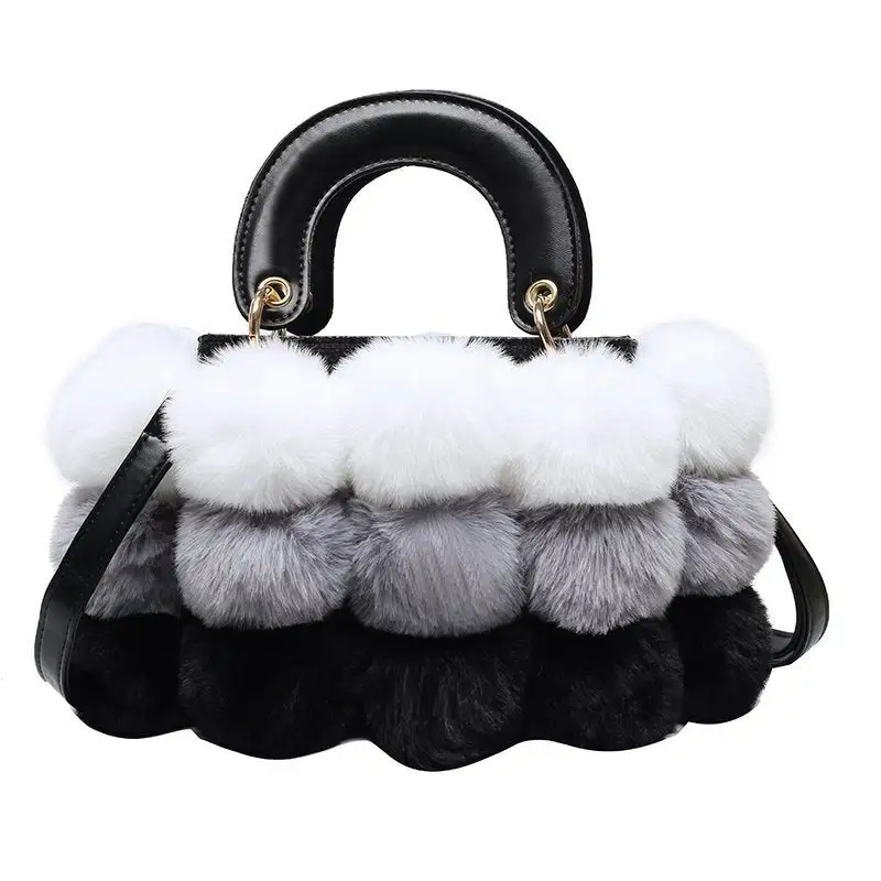 Korean-Style Plush Shoulder Bag Medium Messenger Winter