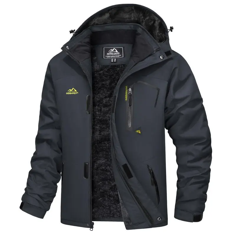 Men's Winter Coats Waterproof Ski Snow Jacket Warm Fleece Jacket Parka Raincoats With Multi-Pockets