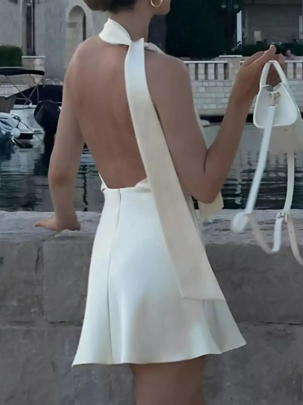 Graceful Everyday Halter Neck Mini Dress