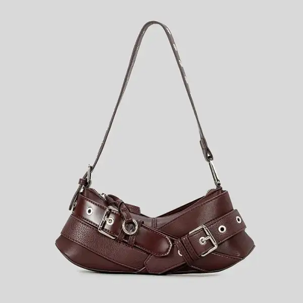 Vintage Zip-Top Shoulder Bag